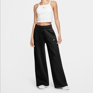 wide leg nike fleece pants